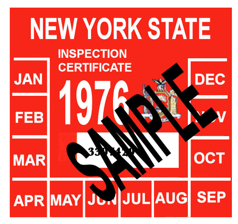 Modal Additional Images for 1976 New York INSPECTION Sticker